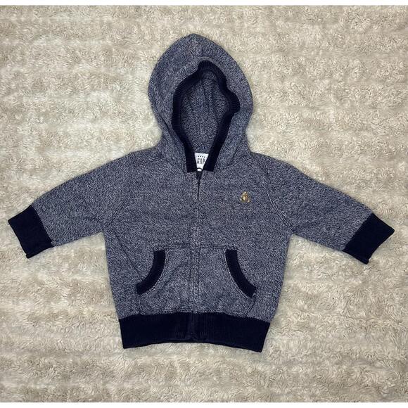GAP Other - baby GAP classic blue cotton heather full zip hoodie/hooded jacket Size 3-6M